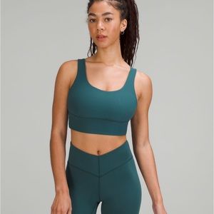 Lululemon Align Ribbed Bra Light Support C/D Cup 12 Green Jasper